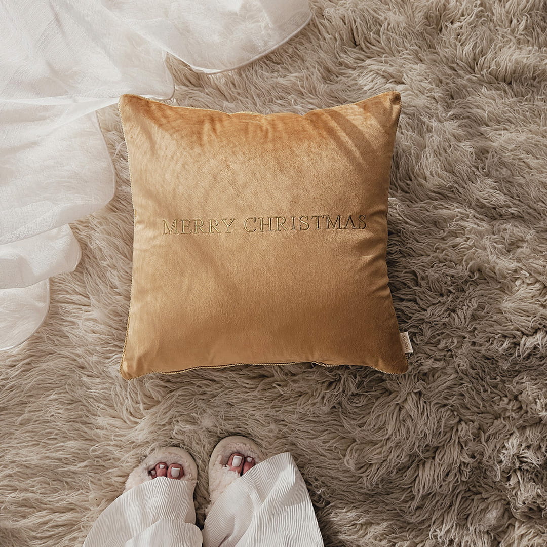  Poszewka Xmas świąteczna 45x45 cm w odcieniu złota 