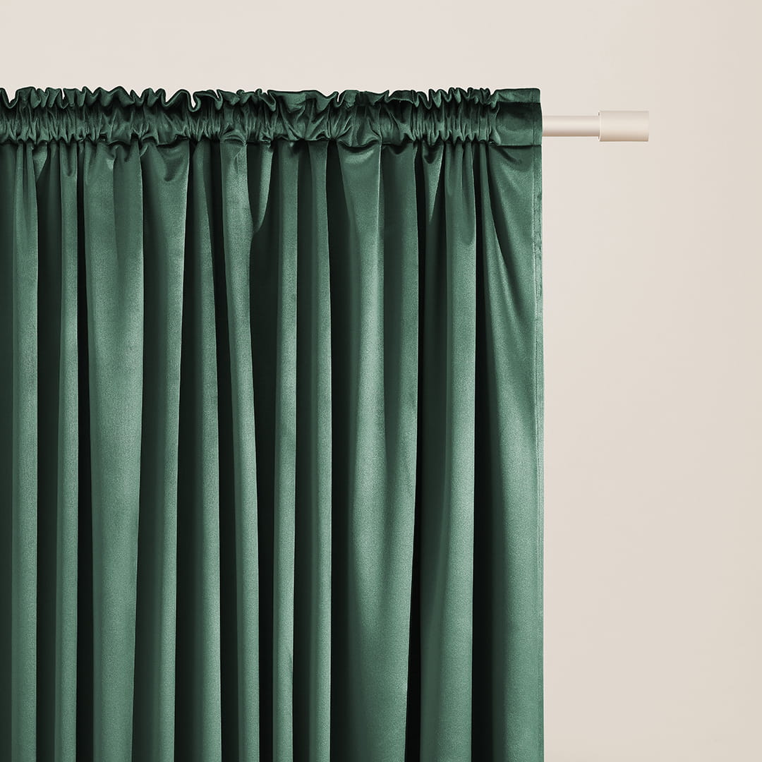 ZASŁONA WELUROWA BIANCA - BUTELKOWA ZIELEŃ 140x270 TAŚMA