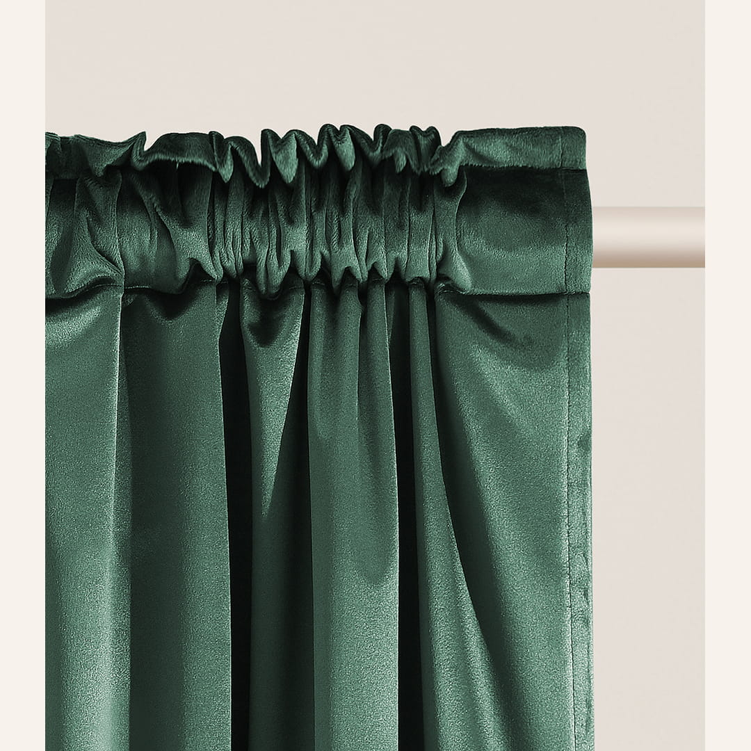 ZASŁONA WELUROWA BIANCA - BUTELKOWA ZIELEŃ 140x270 TAŚMA