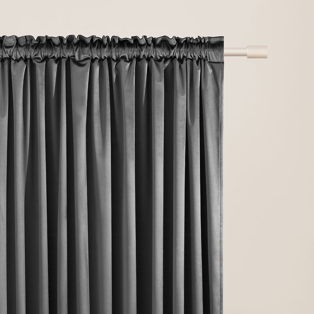 ZASŁONA WELUROWA BIANCA - SZARA CIEMNA 140x270 TAŚMA