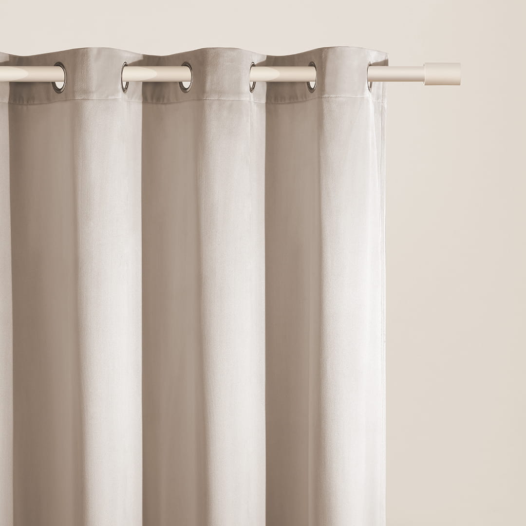 ZASŁONA WELUROWA BIANCA - BEŻOWA JASNA 180x270 SREBRNA PRZELOTKA