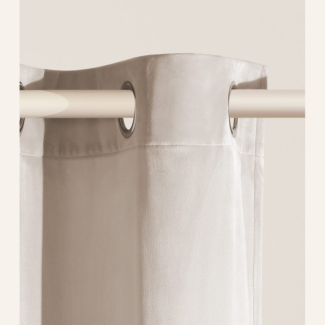 ZASŁONA WELUROWA BIANCA - BEŻOWA JASNA 180x270 SREBRNA PRZELOTKA