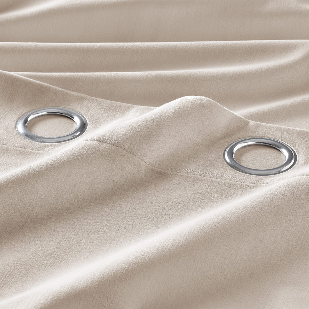 ZASŁONA WELUROWA BIANCA - BEŻOWA JASNA 180x270 SREBRNA PRZELOTKA