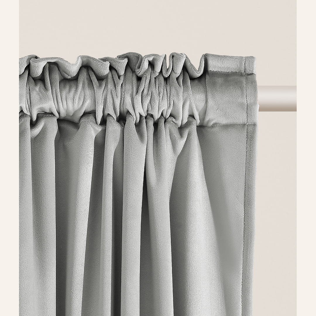 ZASŁONA WELUROWA BIANCA - SZARA JASNA 140x270 TAŚMA