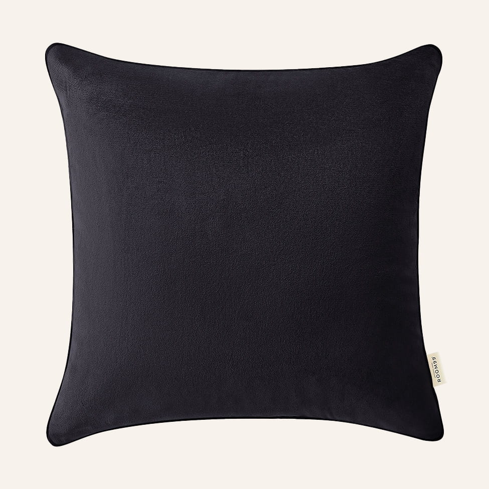  Welurowa poduszka dekoracyjna 45x45 w kolorze czarnym 