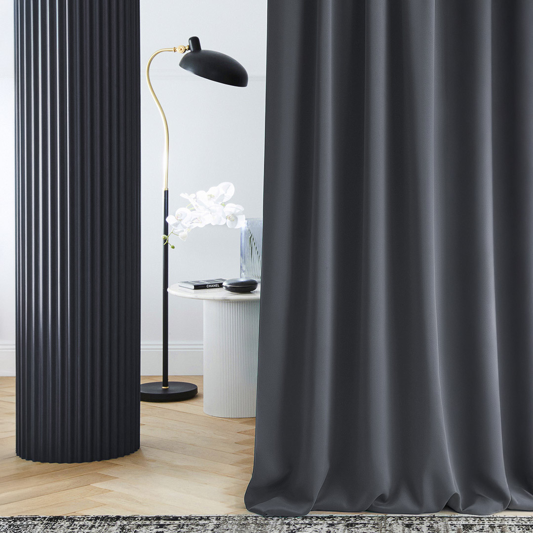  Zasłony szare na przelotkach 180x250 do salonu - rooom99 