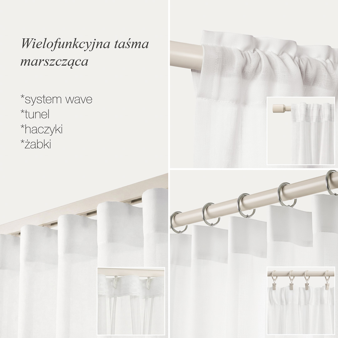 FIRANA NOVELIA - BIAŁA 200x260 Taśma