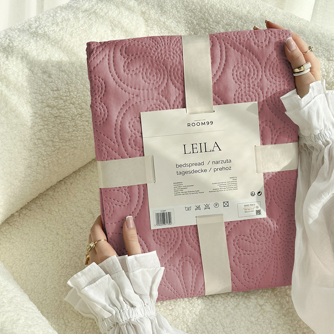 NARZUTA NA ŁÓŻKO LEILA - Róż indyjski 200x220