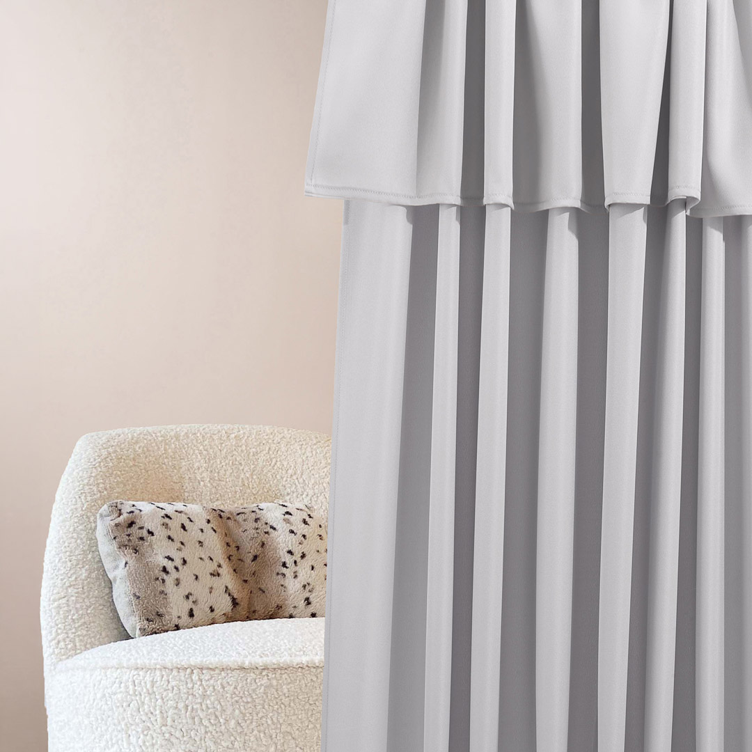  Zasłona Mia 140x250 na kółkach w kolorze szarym jasnym 