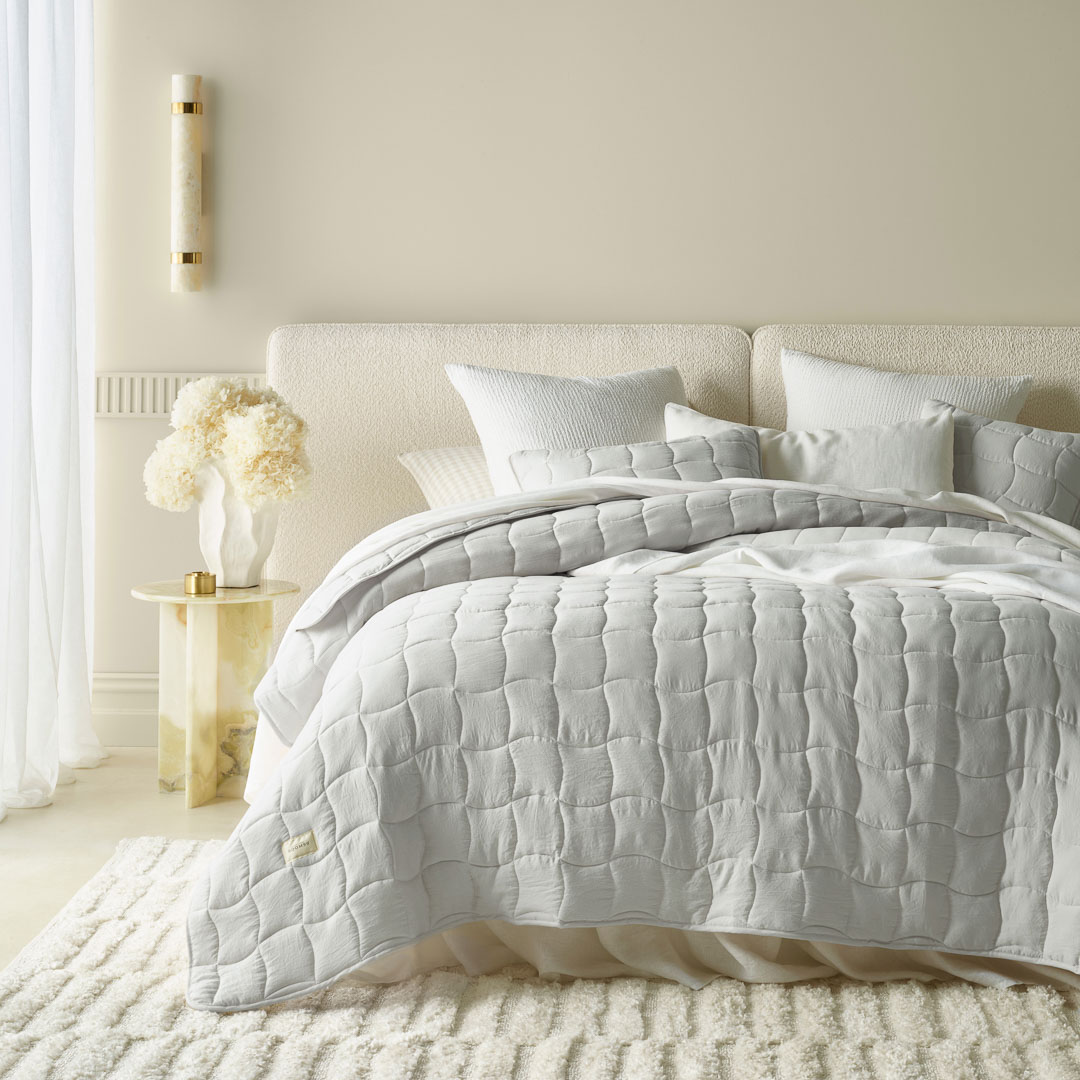 NARZUTA NA ŁÓŻKO MARSHMALLOW - SZARA JASNA 220x240