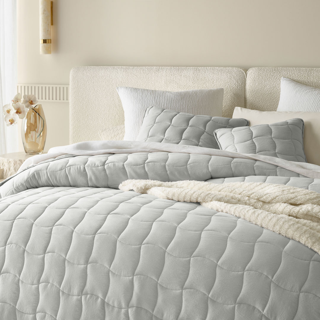 PODUSZKA DEKORACYJNA MARSHMALLOW - SZARA JASNA 45x45