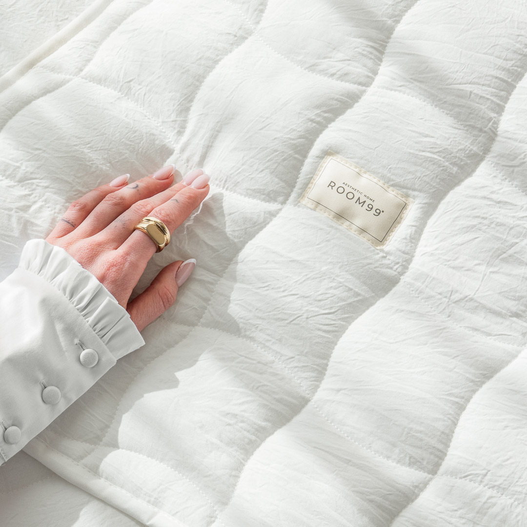 NARZUTA NA ŁÓŻKO MARSHMALLOW - ZŁAMANA BIEL 220x240