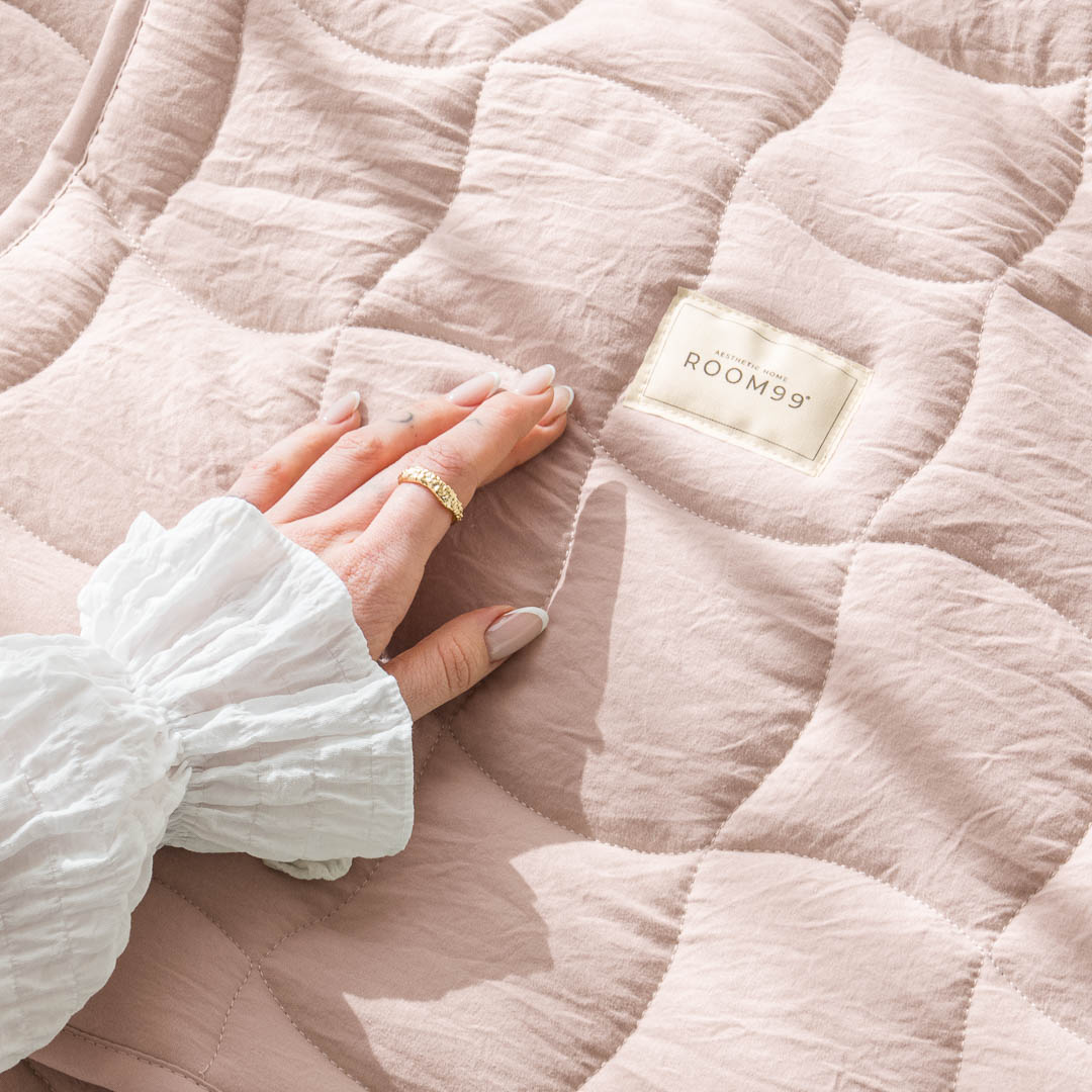 NARZUTA NA ŁÓŻKO MARSHMALLOW - PUDROWY RÓŻ 220x240