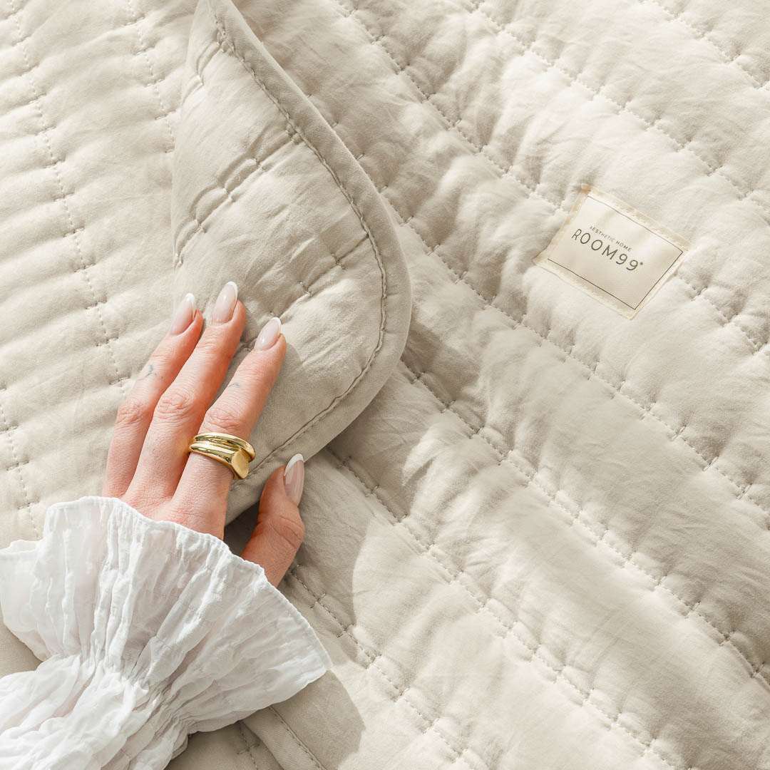 NARZUTA NA ŁÓŻKO MÙSE - BEŻOWA 220x240