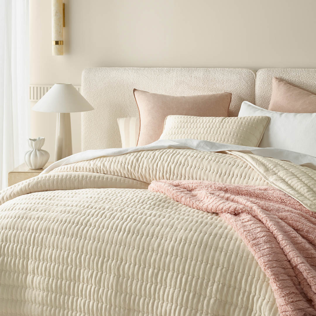  Kremowa narzuta na łóżko 200x220 do sypialni Mùse 