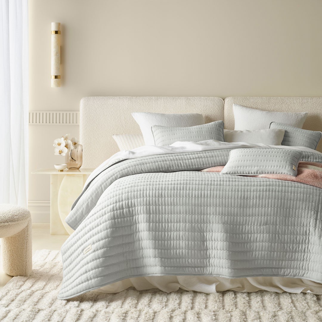 NARZUTA NA ŁÓŻKO MÙSE - SZARA JASNA 220x240