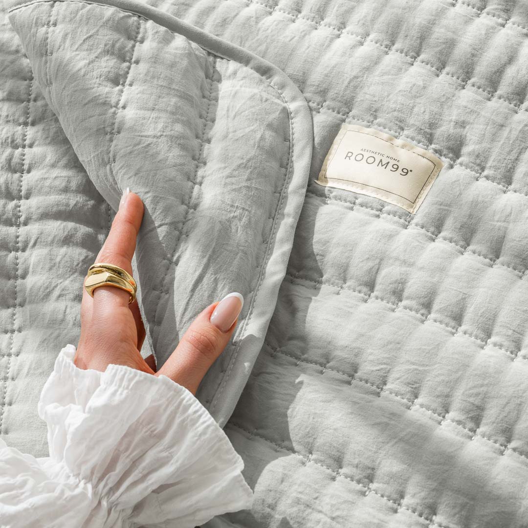 NARZUTA NA ŁÓŻKO MÙSE - SZARA JASNA 220x240