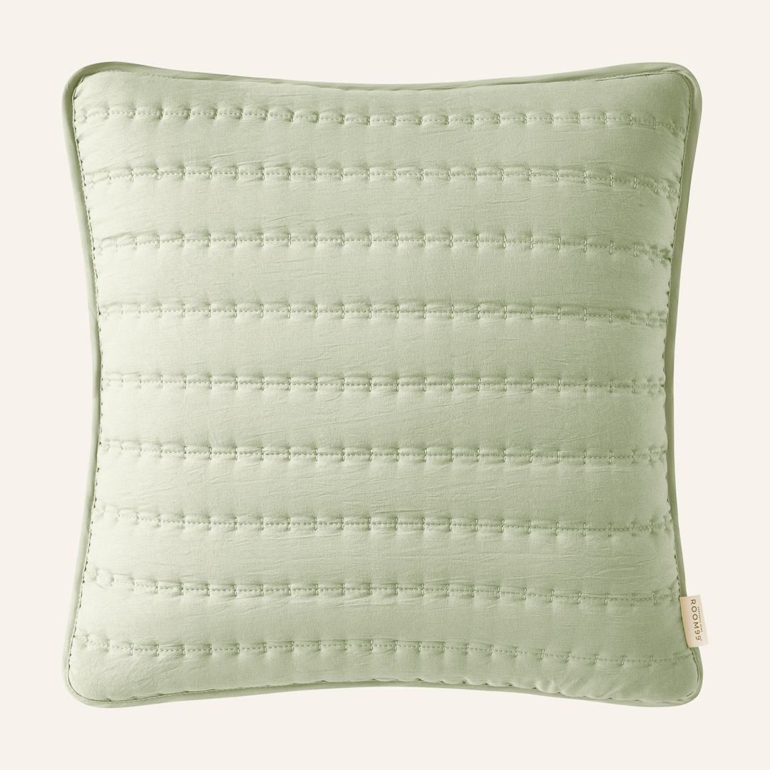  Zielona poszewka ozdobna na poduszkę 45x45 odcień matcha, pikowana do sypialni 