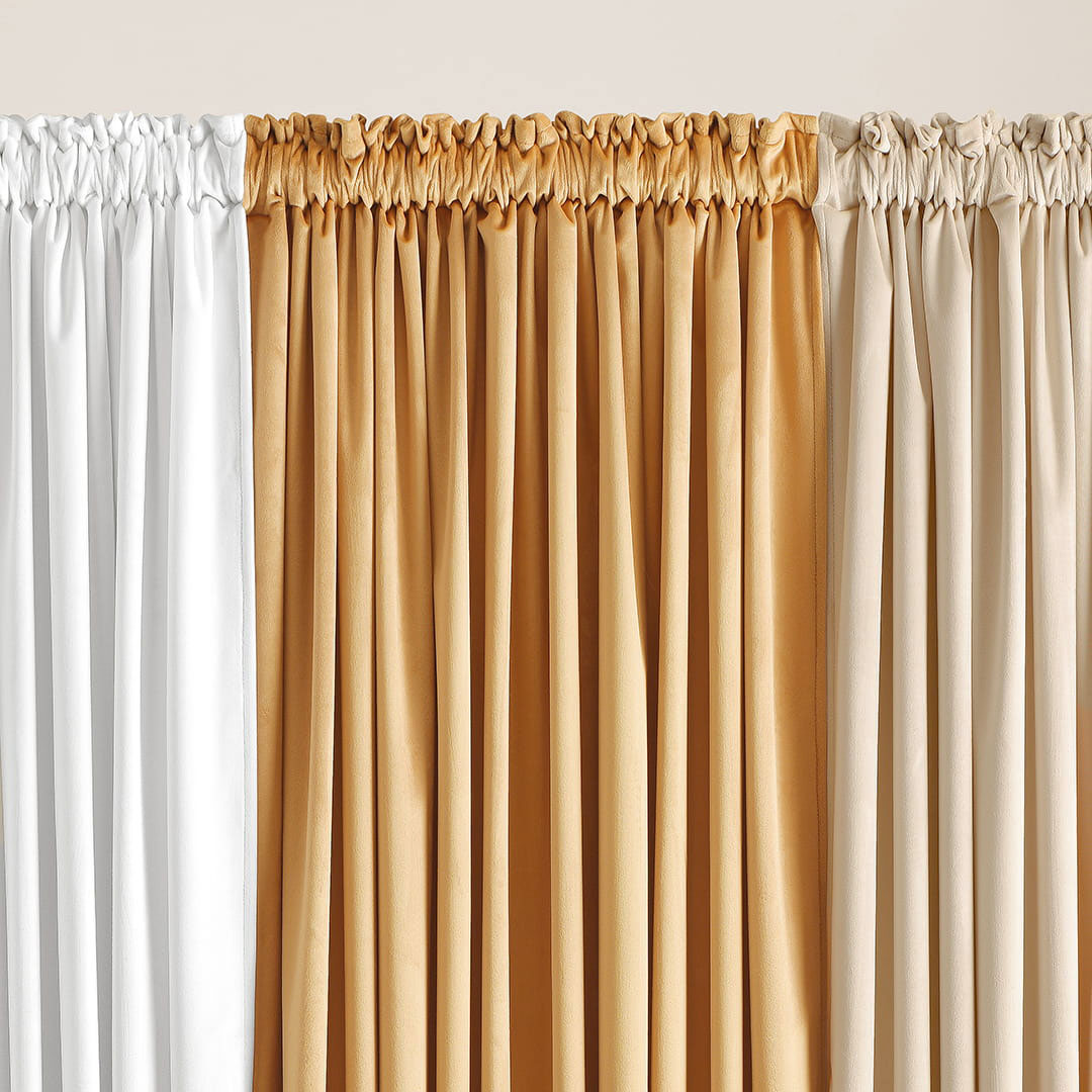 ZASŁONA WELUROWA BIANCA - KREM IVORY 140x260 TAŚMA