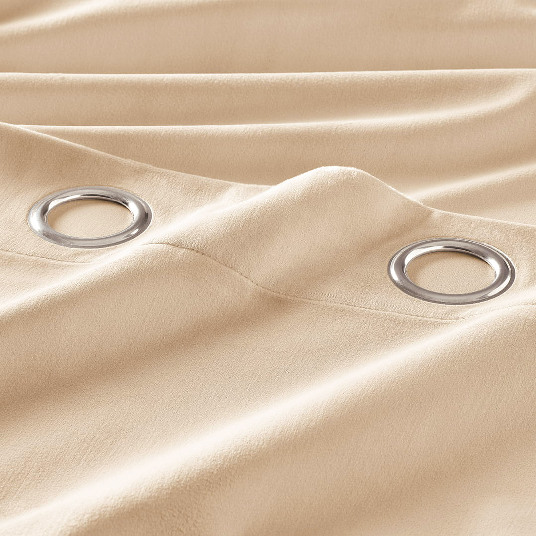 ZASŁONA WELUROWA BIANCA - KREM IVORY 140x280 SREBRNA PRZELOTKA