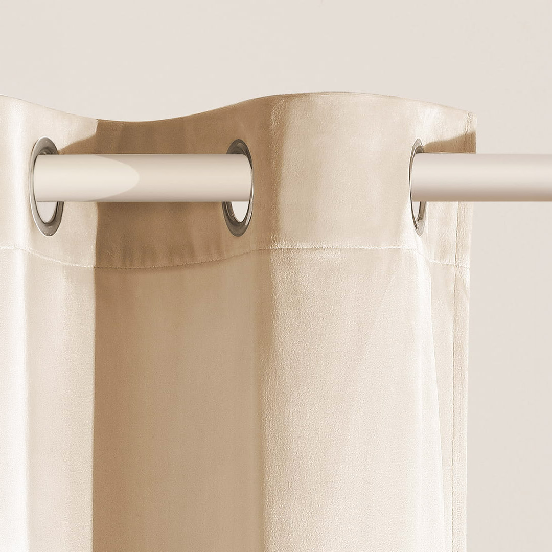 ZASŁONA WELUROWA BIANCA - KREM IVORY 140x270 SREBRNA PRZELOTKA