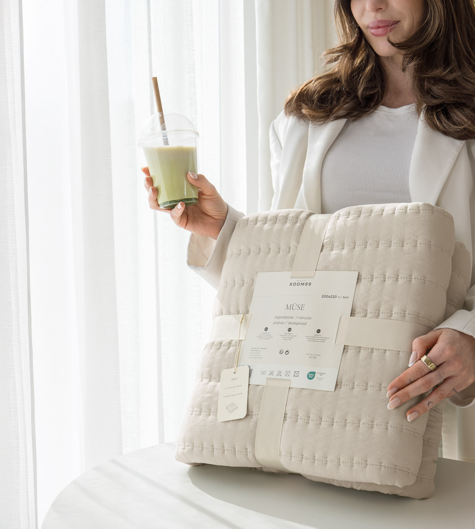 NARZUTA NA ŁÓŻKO MÙSE - BEŻOWA 220x240