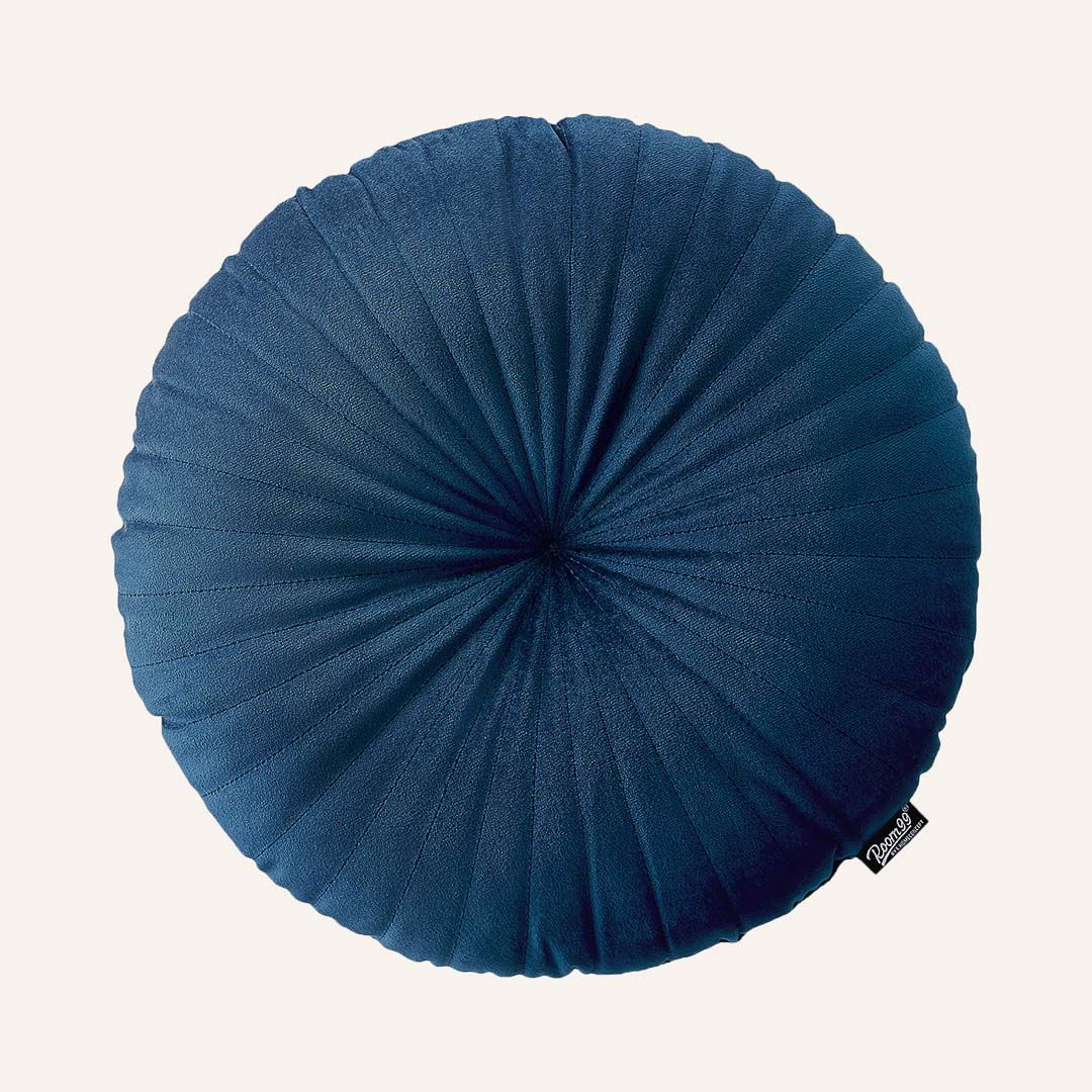  Okrągła niebieska poduszka ozdobna garnatowa nowoczesne poduszki okrągłe 