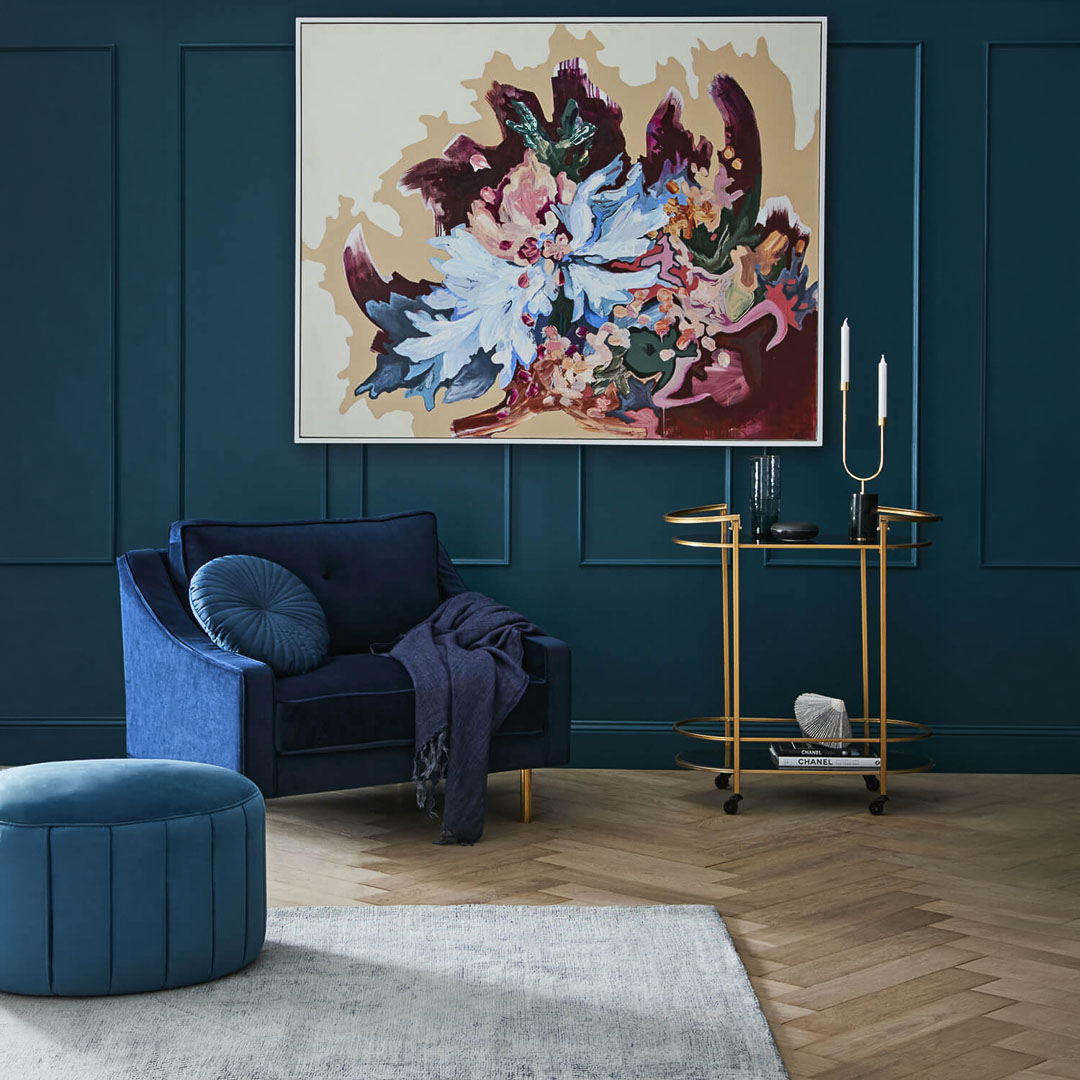 PODUSZKA DEKORACYJNA OKRĄGŁA MILOU - GRANATOWA ŚR. 45