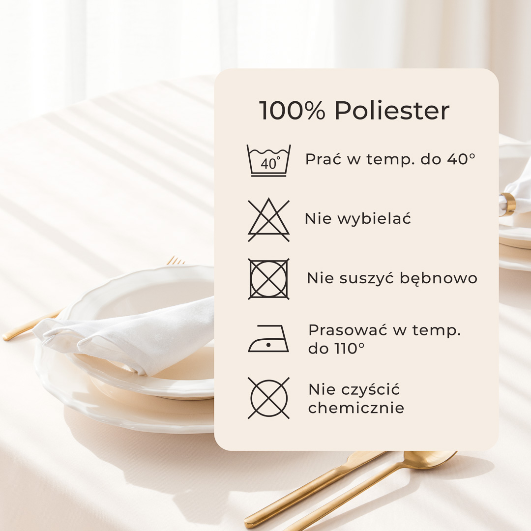 OBRUS PLAMOODPORNY AURA - KREM ŚMIETANKA 110x160 