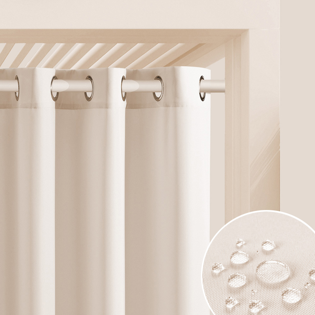  Lekko kremowa zasłona na taras 140x260 zewnętrzna 