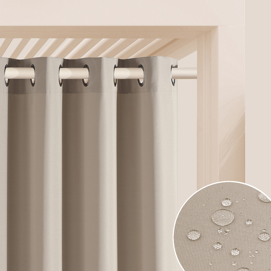  Beżowa zasłona do ogrodu 140x300 na zewnątrz 