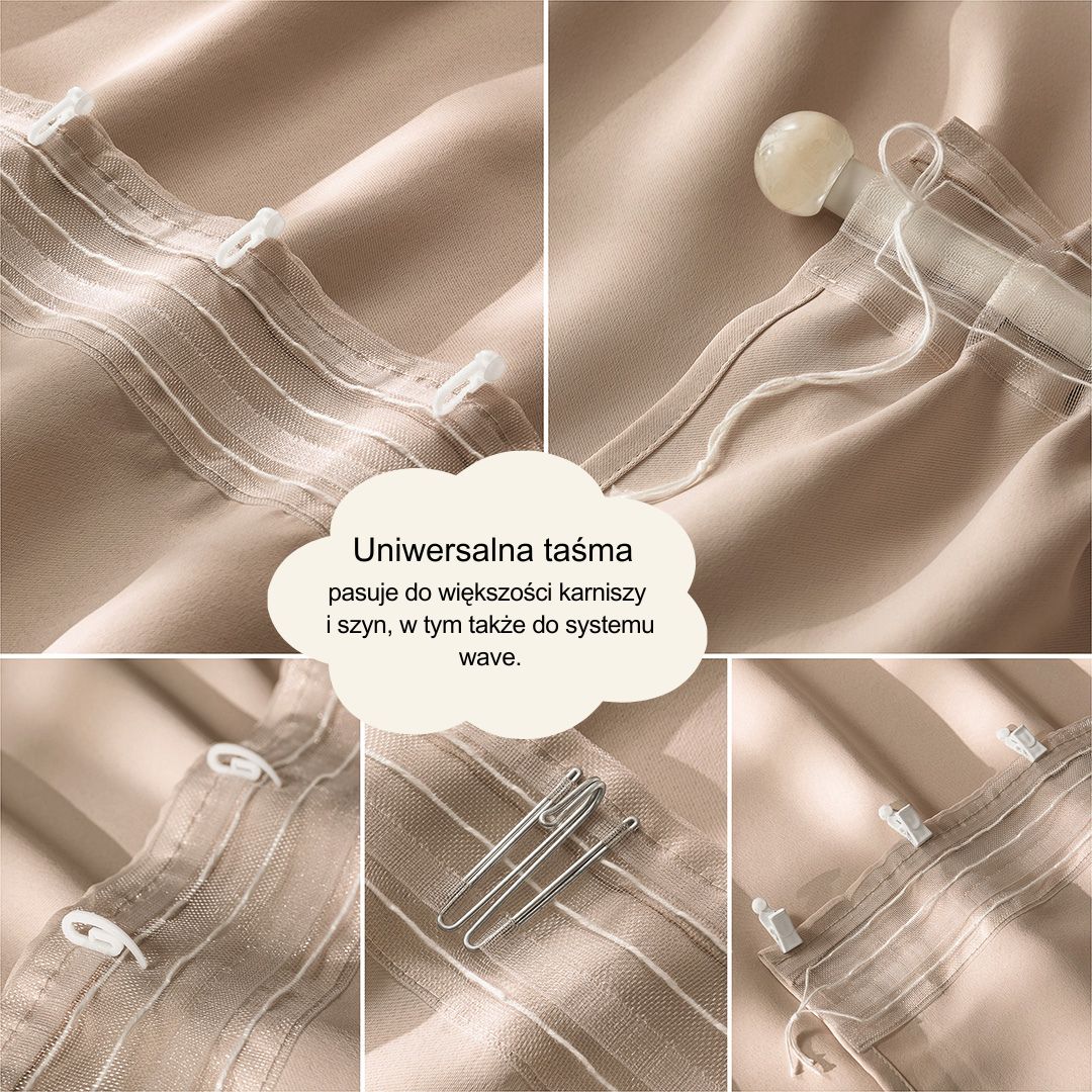 ZASŁONA ZACIEMNIAJĄCA LAUREL - BEŻOWA 140x250 TAŚMA