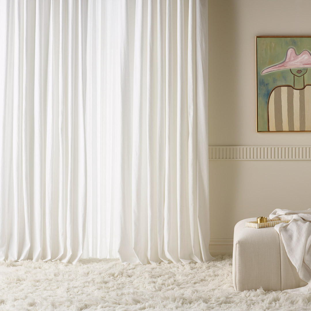 ZASŁONA BAWEŁNIANA LINEA - ZŁAMANA BIEL 140x280 PRZELOTKA