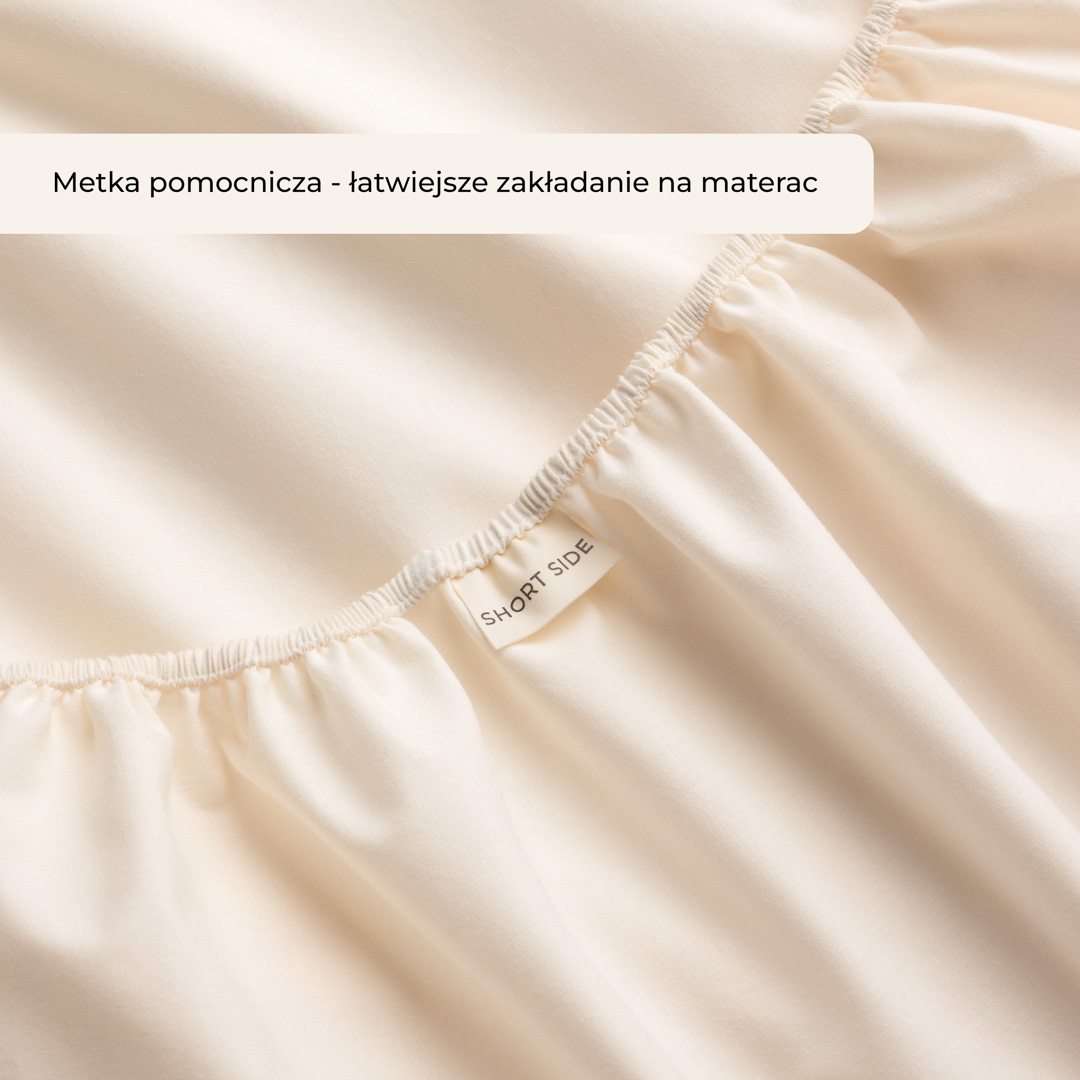 PRZEŚCIERADŁO Z GUMKĄ NUSA - KREMOWE 180x200 BAWEŁNIANE