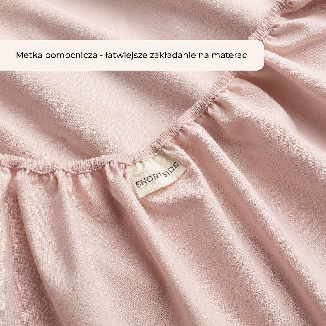 PRZEŚCIERADŁO Z GUMKĄ NUSA - PUDROWY RÓŻ 90x200 BAWEŁNIANE