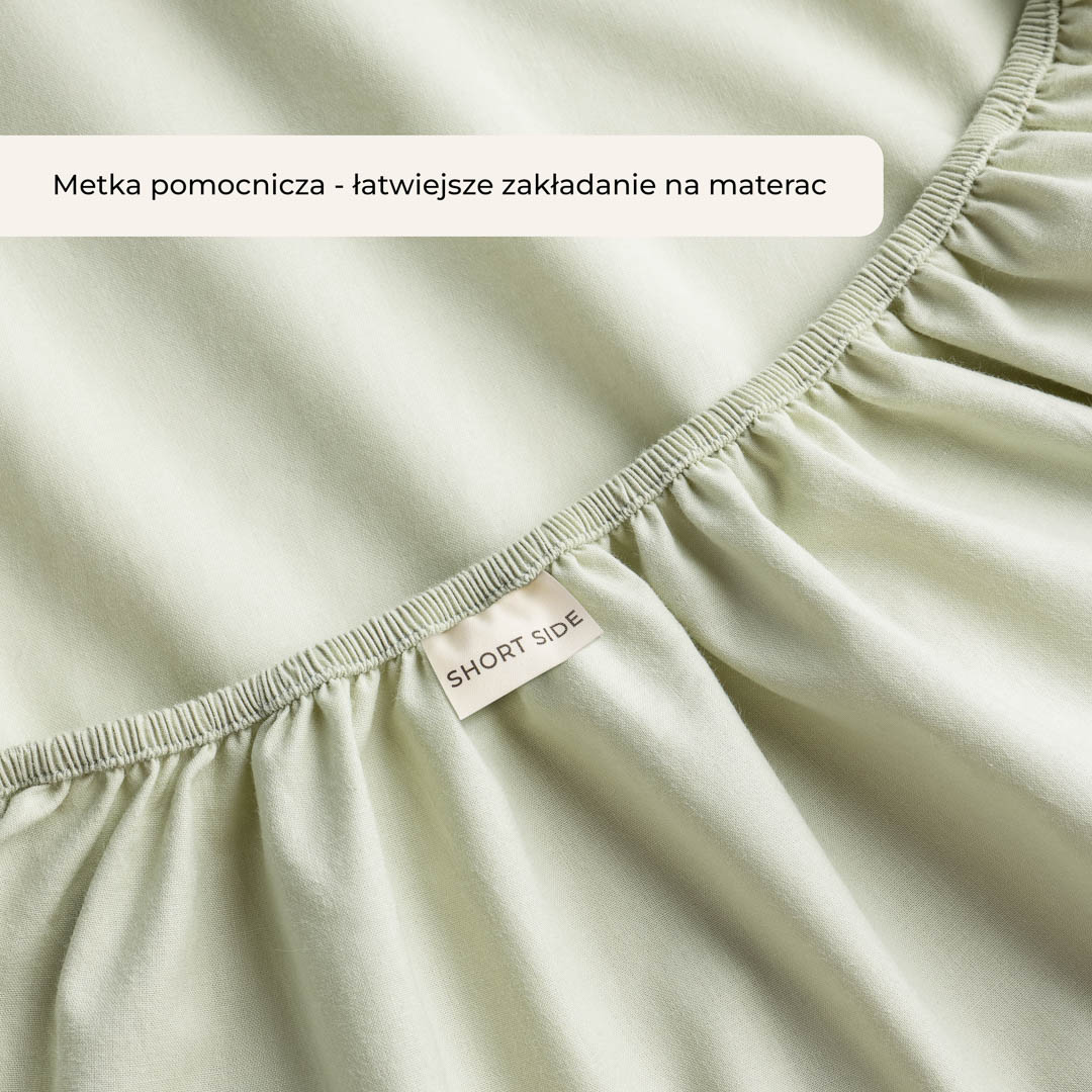 PRZEŚCIERADŁO Z GUMKĄ NUSA - ZIELEŃ MATCHA 180x200 BAWEŁNIANE