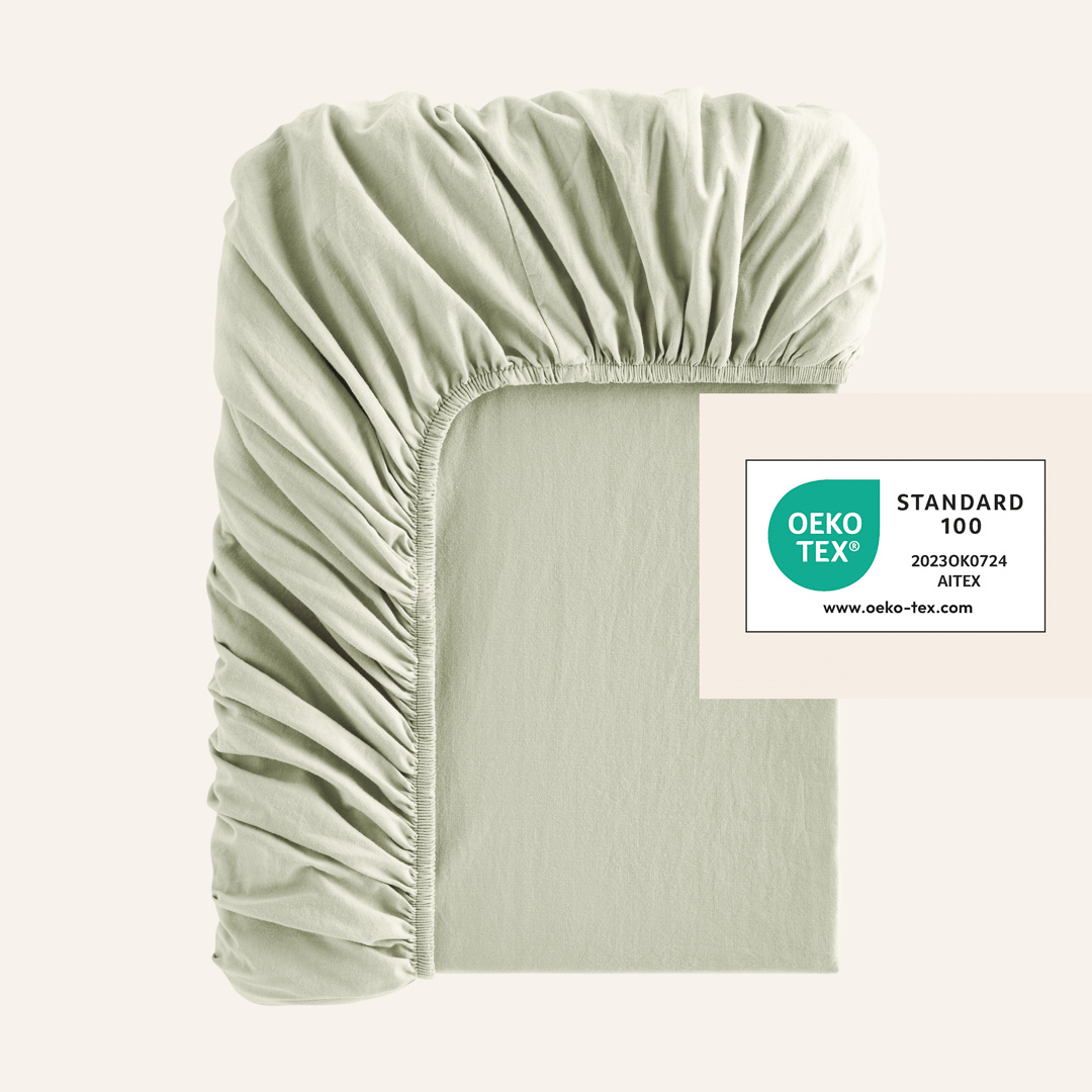 PRZEŚCIERADŁO Z GUMKĄ NUSA - ZIELEŃ MATCHA 180x200 BAWEŁNIANE