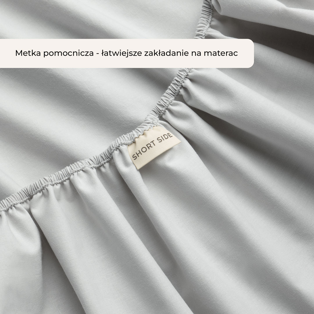 PRZEŚCIERADŁO Z GUMKĄ NUSA - SZARE JASNE 90x200 BAWEŁNIANE