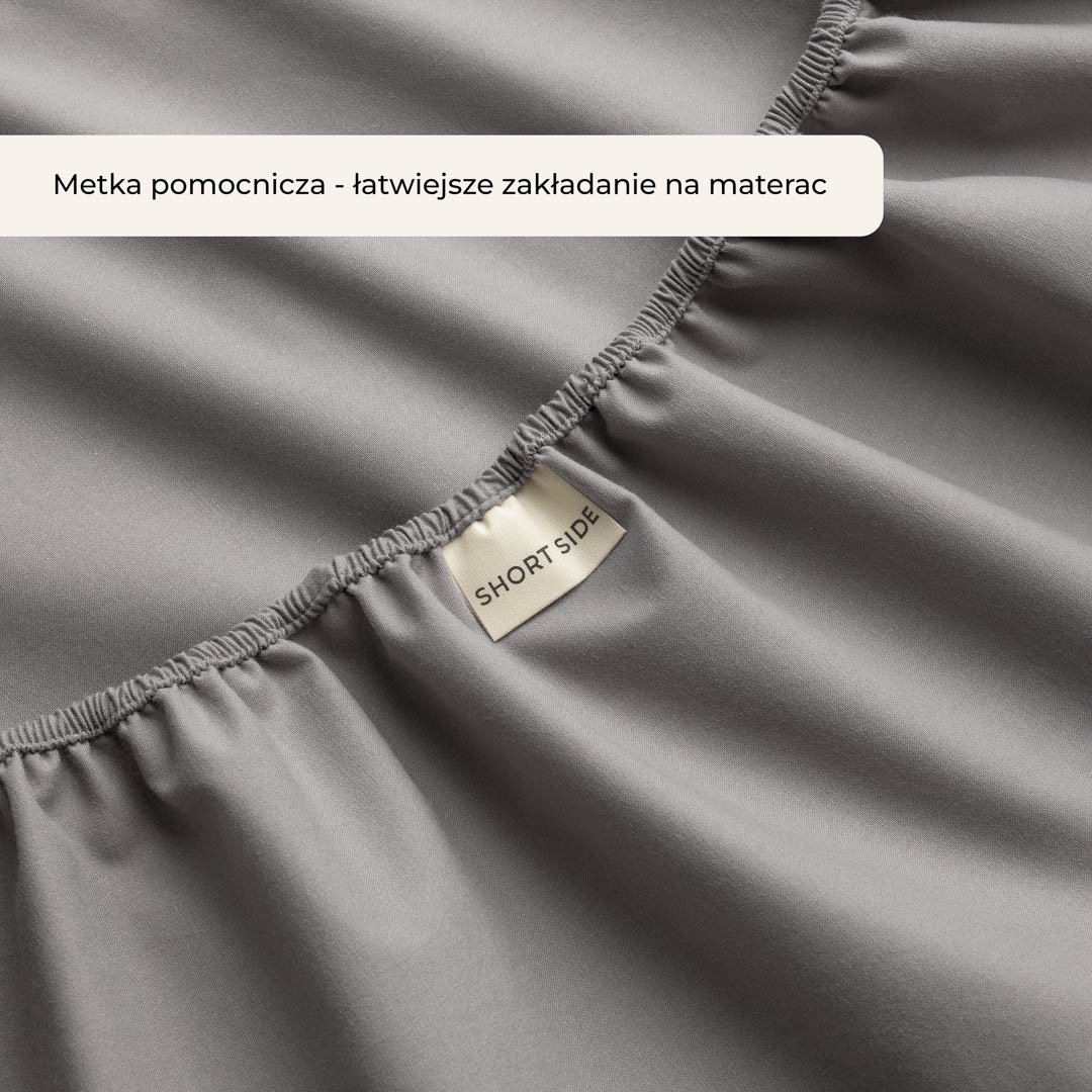 PRZEŚCIERADŁO Z GUMKĄ NUSA - SZARE CIEMNE 180x200 BAWEŁNIANE